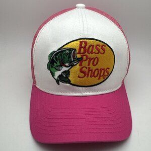 Bass Pro Shops Snapback Trucker Hat Pink OSFM Adjustable Mesh Back Gone Fishing